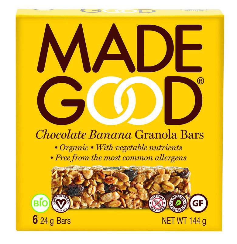 Granolarepen met chocolade en banaan