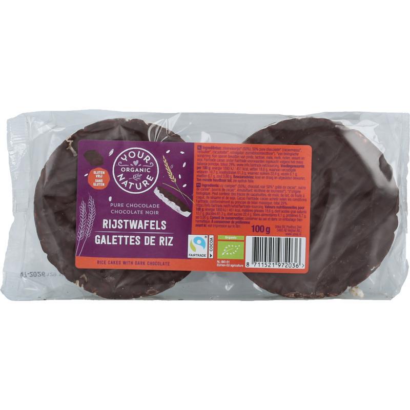 Rijstwafel chocolade puur bio