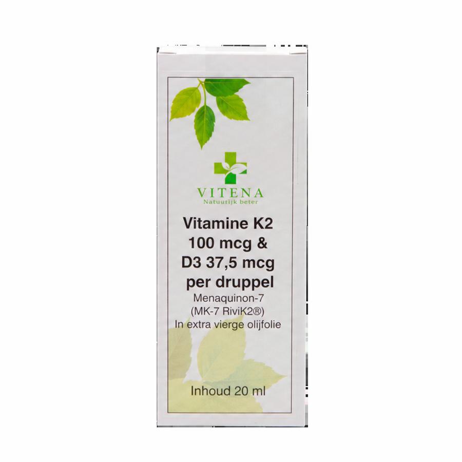 vitamine k2 (menaquinon-7) 100 mcg & d3 75mcg druppels