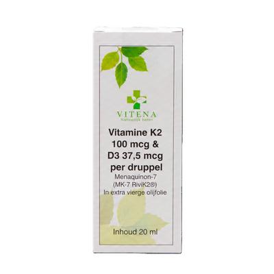 VITENA vitamine k2 (menaquinon-7) 100 mcg & d3 75mcg druppels