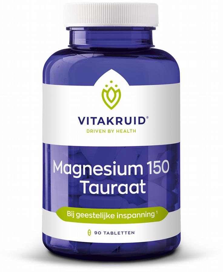 Vitakruid Magnesium 150 Tauraat met vitamine B6 (P-5-P)