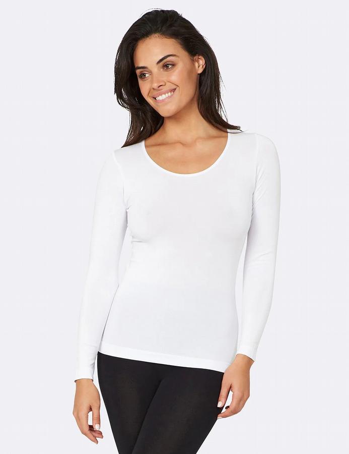 Women's long sleeve top white l