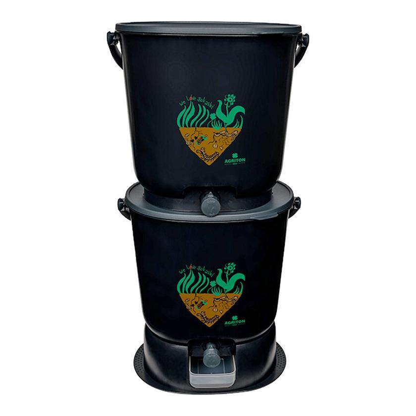 bokashi emmer-set zwart 2 stuk
