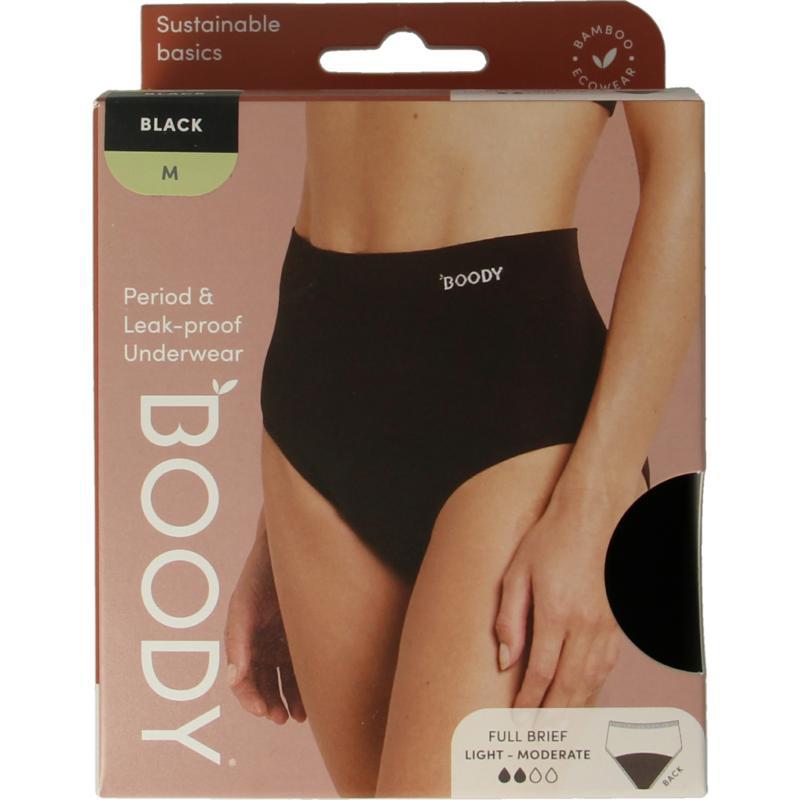 Menstruatieondergoed tailleslip zwart licht/norm M
