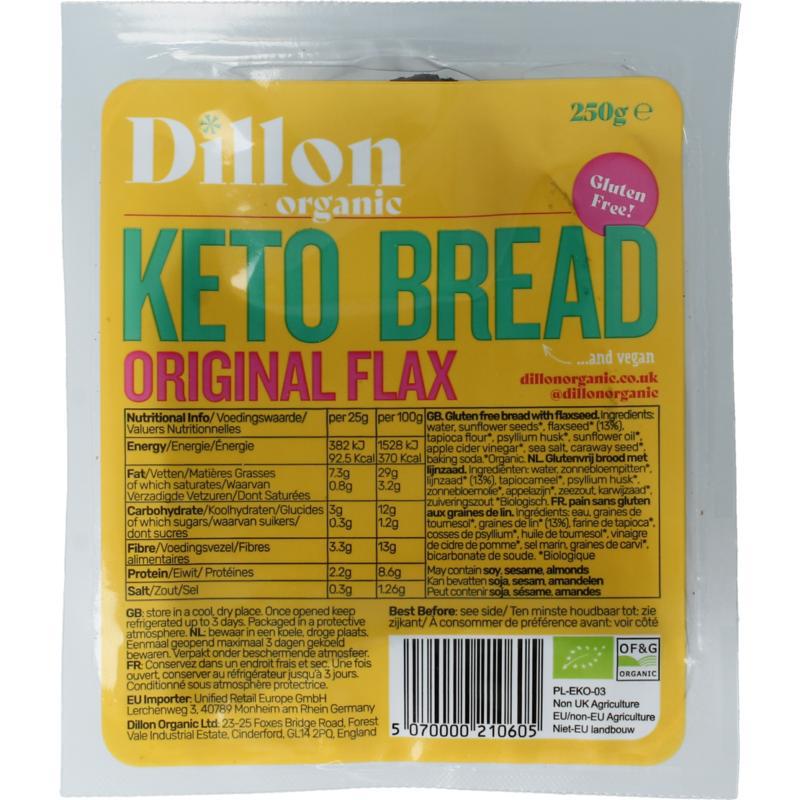 Keto bread original flax glutenvrij dem bio