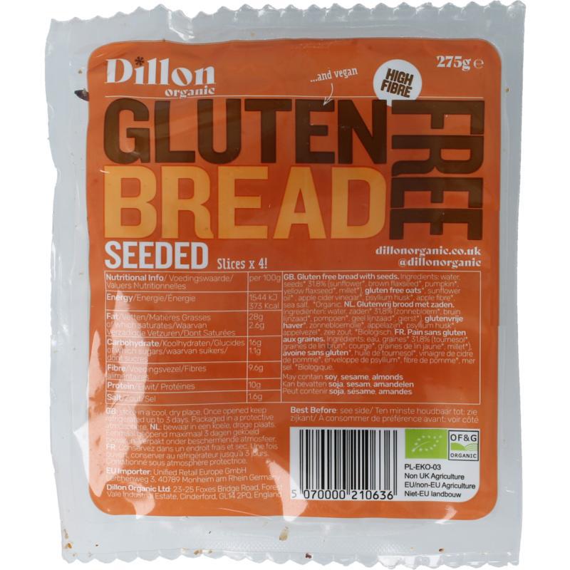 Sliced bread seeded glutenvrij bio demeter