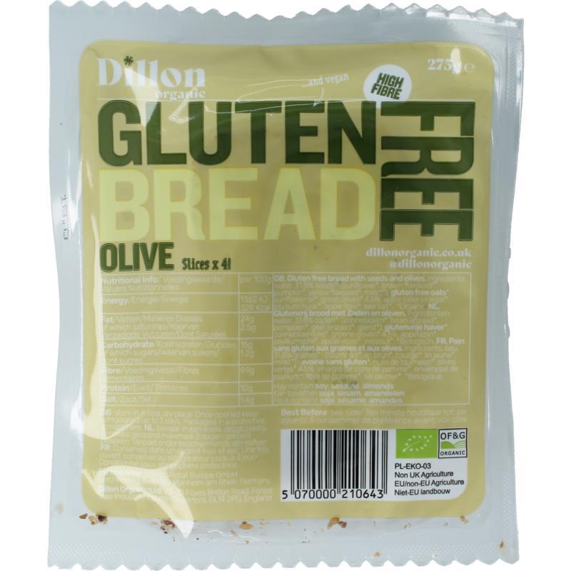 Sliced bread olive glutenvrij bio demeter