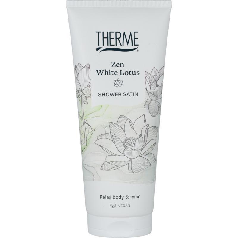 zen white lotus shower satin