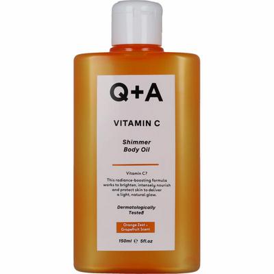 Q+A vitamin c shimmer body oil