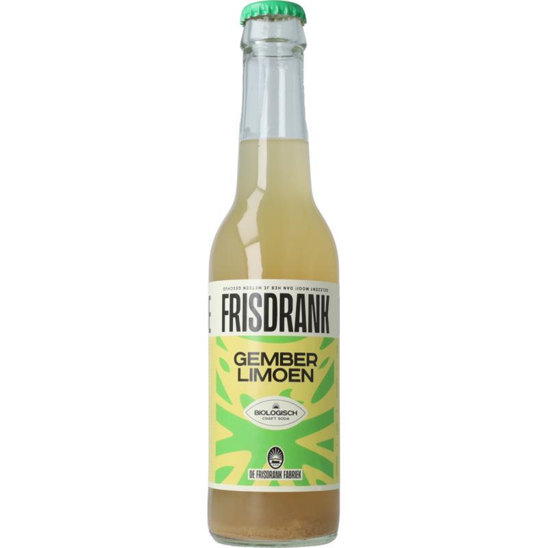 Koolzuurhoudende frisdrank gember limoen bio