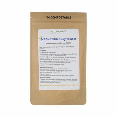 Merkloos magnesiumbisglycinaat poeder 200gr
