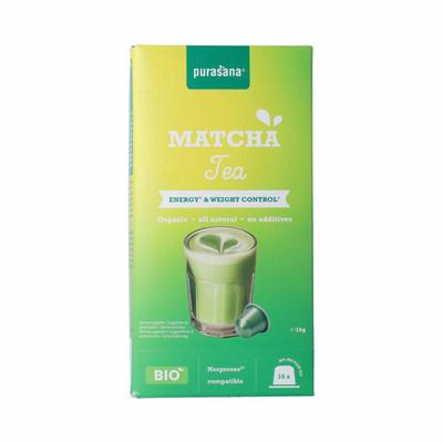 Purasana Instant Matcha Thee Capsules 16x1g bio