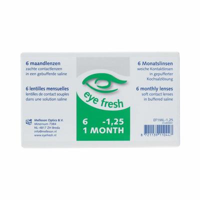 Eyefresh Eye Fresh maandlenzen 6-pack -1.25