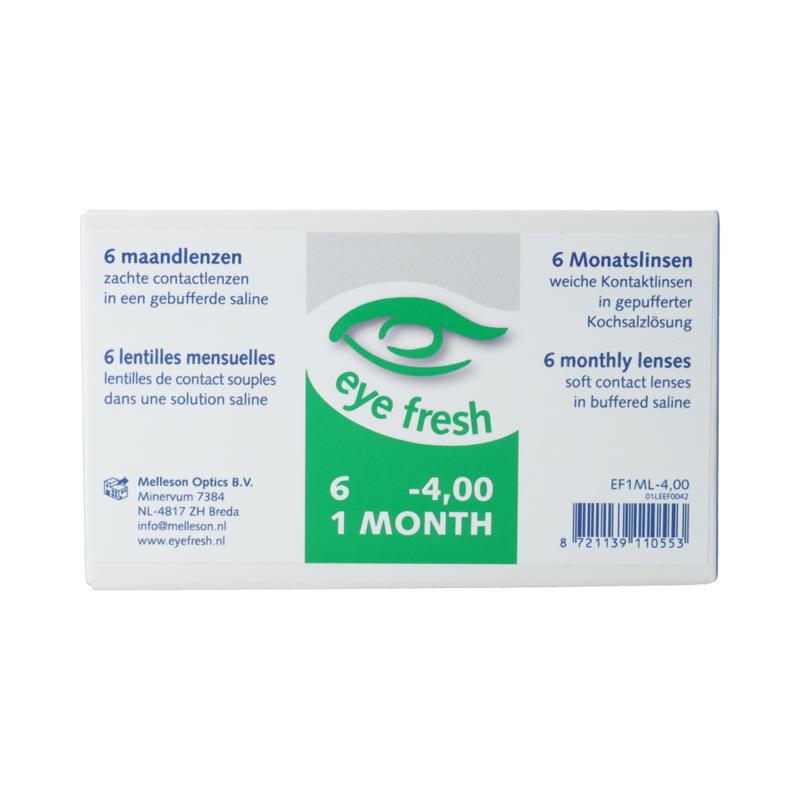 Eye Fresh maandlenzen 6-pack -4.00