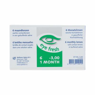 Eyefresh Eye Fresh maandlenzen 6-pack -3.00