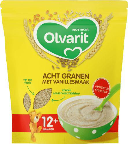Ontbijtpap 8 granen vanille 12+ maanden