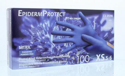 Epiderm Protect Nitriel onderzoekhandschoen poedervrij XS blauw