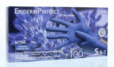 Epiderm Protect Nitriel onderzoekhandschoen poedervrij S blauw