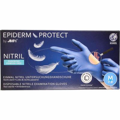 Epiderm Protect Nitriel onderzoekhandschoen poedervrij M blauw