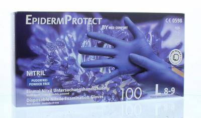 Epiderm Protect Nitriel onderzoekhandschoen poedervrij L blauw