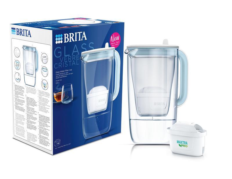 Waterfilterkan glass light blue