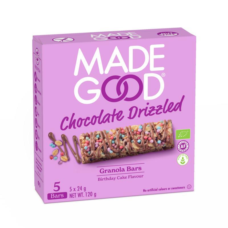 Made Good Granola bar chocolate birthday cake