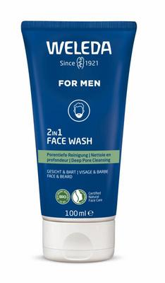 Weleda Men 2 in1 reinigingsgel gezicht en baard