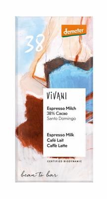 Vivani Chocolade melk espresso 38% bio demeter
