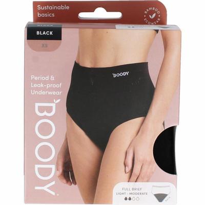 Boody Menstruatie ondergoed zwart licht/normaal maat XS