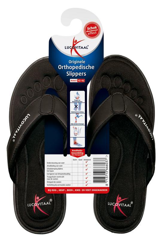 Orthopedische slipper 45-46 zwart