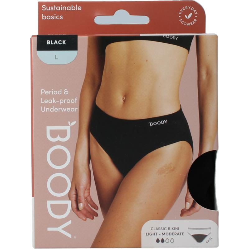 Menstruatieondergoed bikinislip zwart lich/norm L