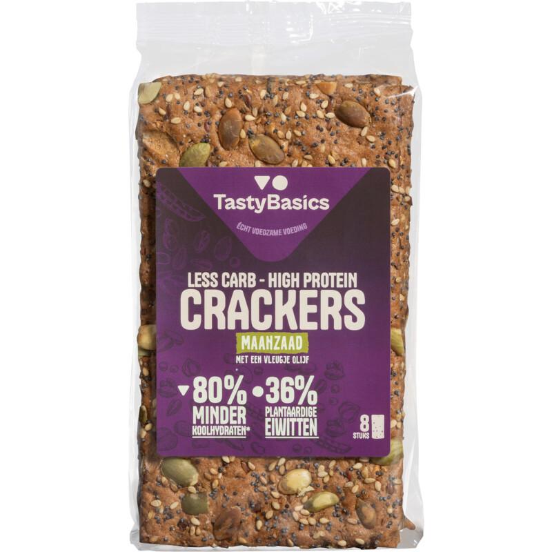 Less carb-high protein crackers maanzaad