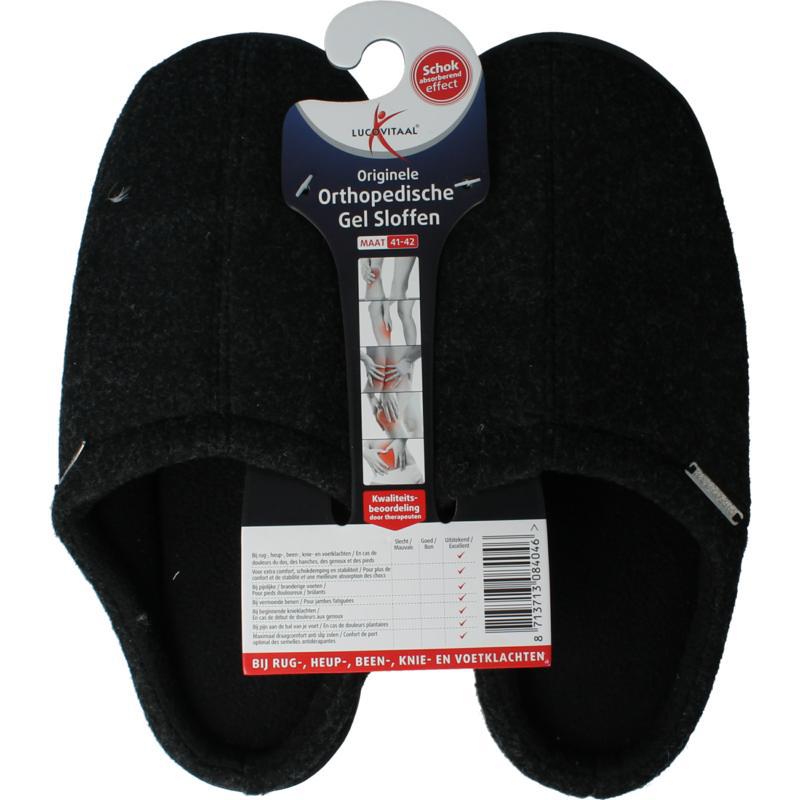 Orthopedische gel sloffen zwart maat 41-42