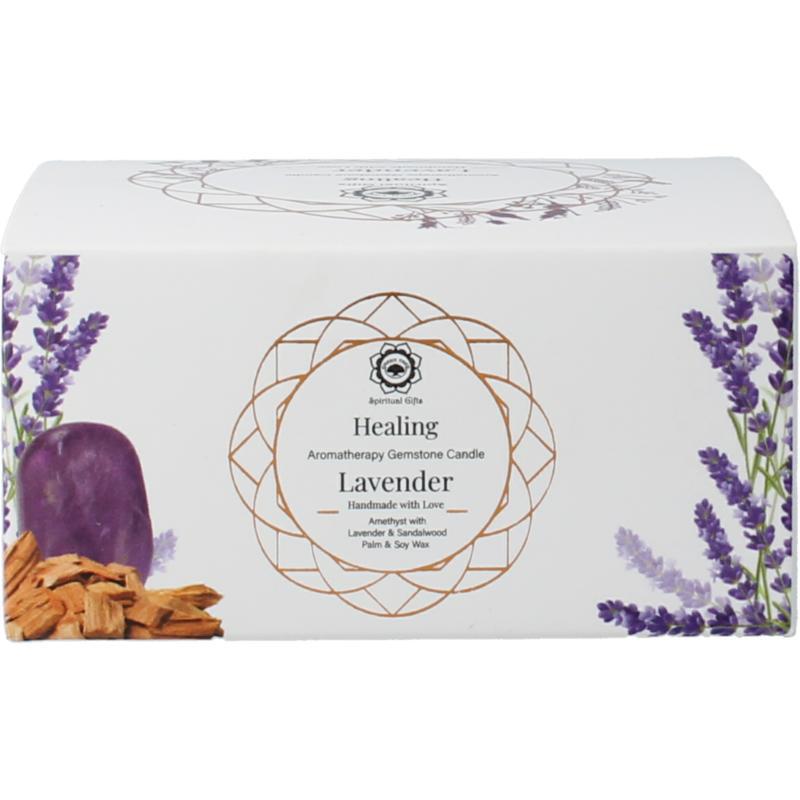 Gemstone candle healing lavender