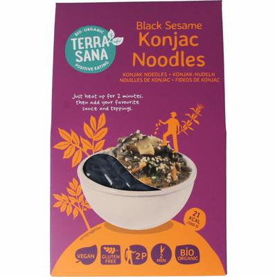 TerraSana Konjak noodles zwarte sesam bio