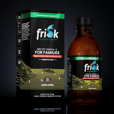 Frisk Omega 3 gezin citroen – visolie met DHA & D3