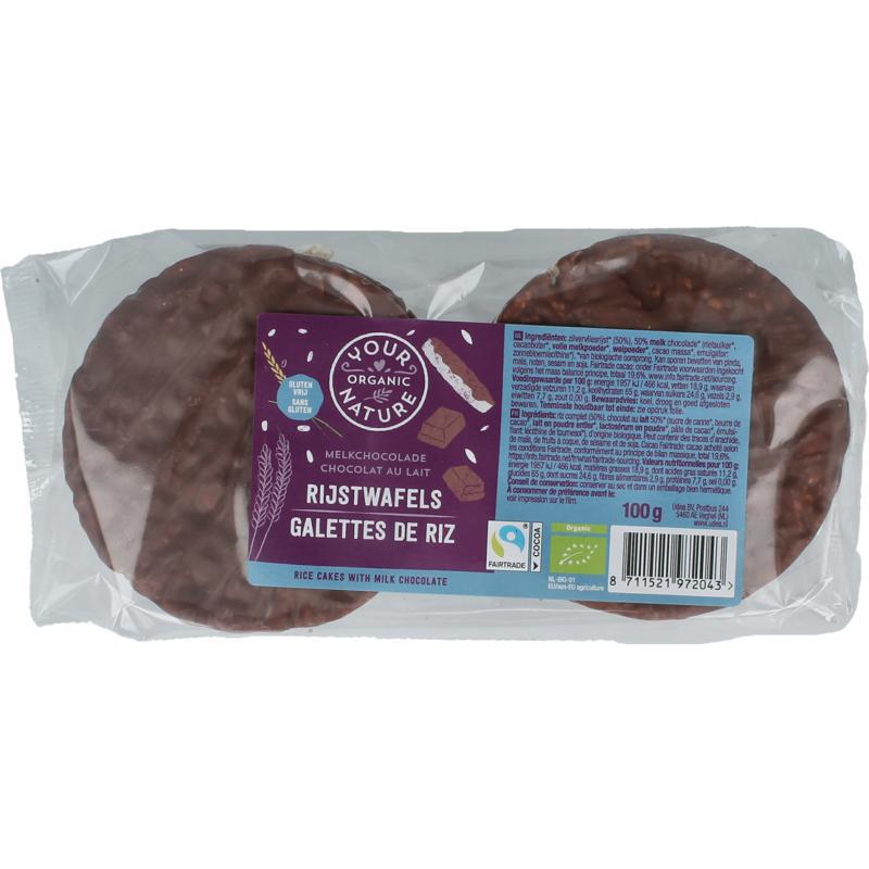 Rijswafels choco melk bio