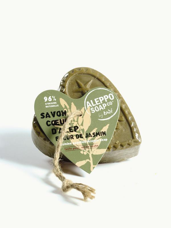 Savon d'Alep hart fleur de jasmin met touw