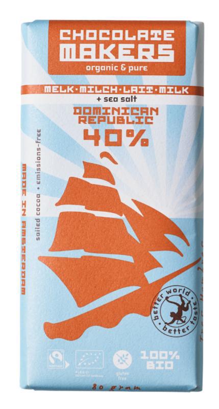 Reep tres hombres 40% melk zeezout fairtrade bio