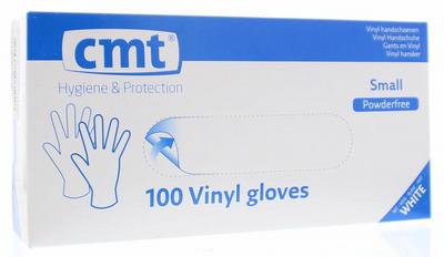 CMT Onderzoekshandschoen vinyl wit poedervrij S