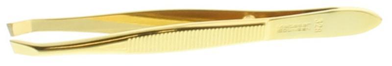 Pincet 8cm verguld scheef geb 328