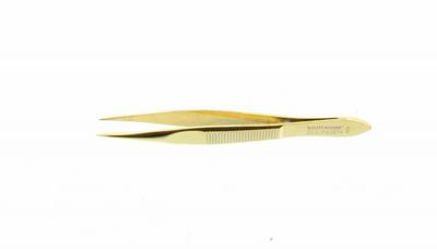 Malteser Pincet 8cm verguld spits 424-G