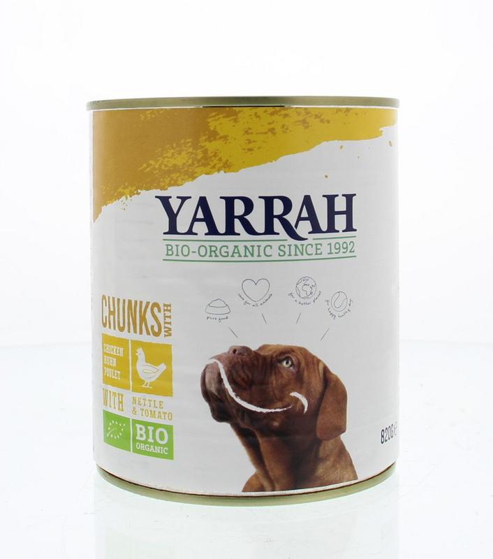 Hond brokjes kip in saus bio