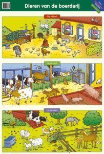 Merkloos educ posters 33 dieren boerd boek