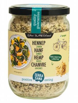 TerraSana RAW Hennepzaad gepeld in glas bio
