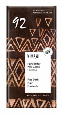 Vivani Chocolade puur 92% kokosbloesemsuiker bio