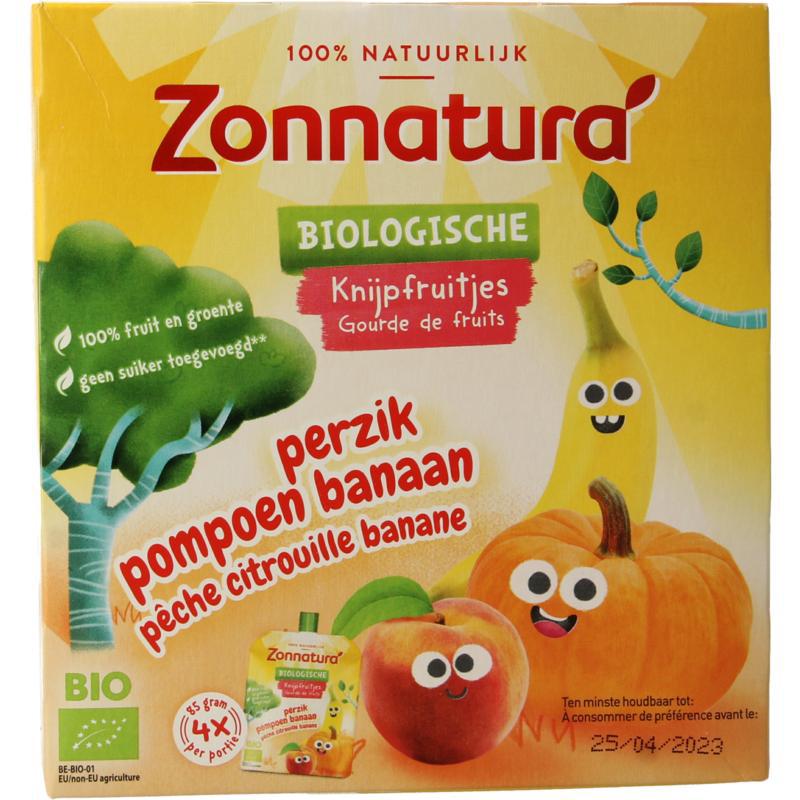 Knijpfruit banaan/pompoen/perzik bio