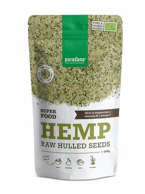 Purasana Gepeld hennepzaad hulled hemp seeds bio