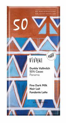 Vivani Chocolade melk donker 50% kokosbloesemsuiker bio
