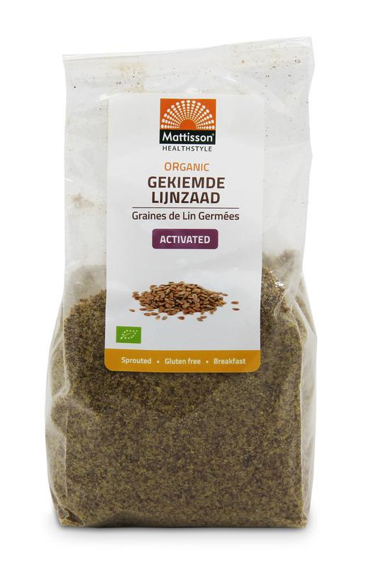 Organic gekiemde lijnzaad gemalen omega 3 bio